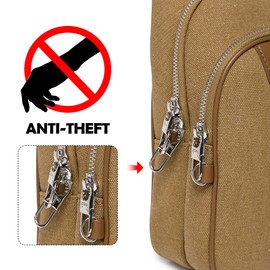 Haytijoe Crossbody Bags for Women Leather Sling Bag Anti-theft Cross Body Bag Travel Sling Purse Chest Bags Fanny Packs(Brown Dark)