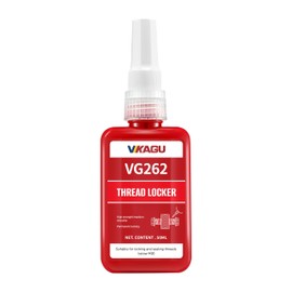 VIKAGU 262 Red High Strength Thread Locker - Resists High Heat, Oil & Chemicals - Permanent Locking Adhesive for Metal Nuts & Bolts - 1.69Oz/50ml