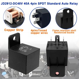 AIMCOCO 48V 40A 4Pin Car Relay SPST Automotive Switches and Starters Waterproof Relay for Boat Tractor Truck Motorcycle(2PCS)