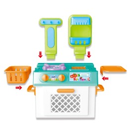 azimporter Mini Kitchen Playset With Sound And Color Changing Lights For Realistic Cooking