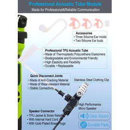 commountain XPR 3500e Earpiece with Mic Compatible with Motorola Radios XPR 3300e (3500, 3300) XPR3300e XPR3500e XPR3300 XPR3500, Acoustic Tube Headset with PTT Microphone