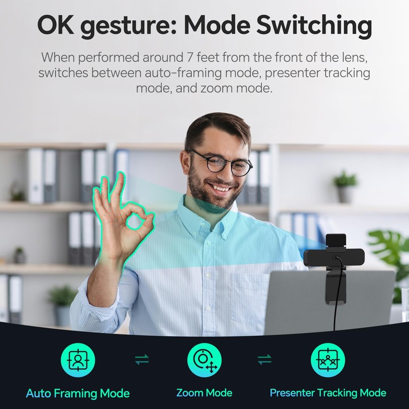 N newline 4k Webcam for PC with Microphone, 3 AI