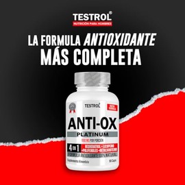 Testrol Anti Platinum 1100 Suplemento Resveratrol Licopeno Polifenoles Betacaroteno Cápsulas