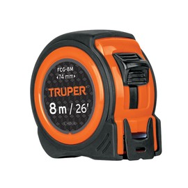 Truper FCG-8M, Flexómetro compacto contra impactos 8 m cinta 25 mm