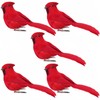 ZCMG 5 Pcs Christmas Red Cardinal Birds Clip On Artificial