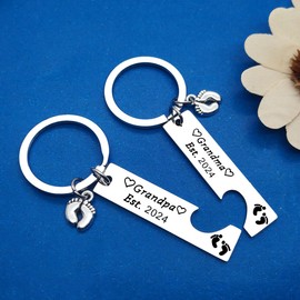 Grandparent Gift Grandpa to Be Keychain Gift for Grandma to Be Grandchild Announcement Gift New Grandparents Gift Grandparents to be Keyrings New Grandma Jewelry New Grandpa Gift Future Grandparents