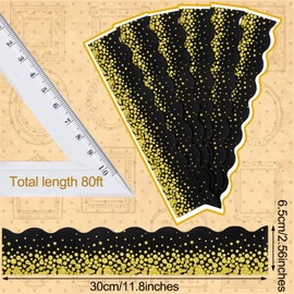 Tinlade 80 Feet Gold Confetti Bulletin Board Borders Bulletin Board Classroom Decorations Back to School Glitter Adhesive Desk Locker Wall Poster Home School Office Decor