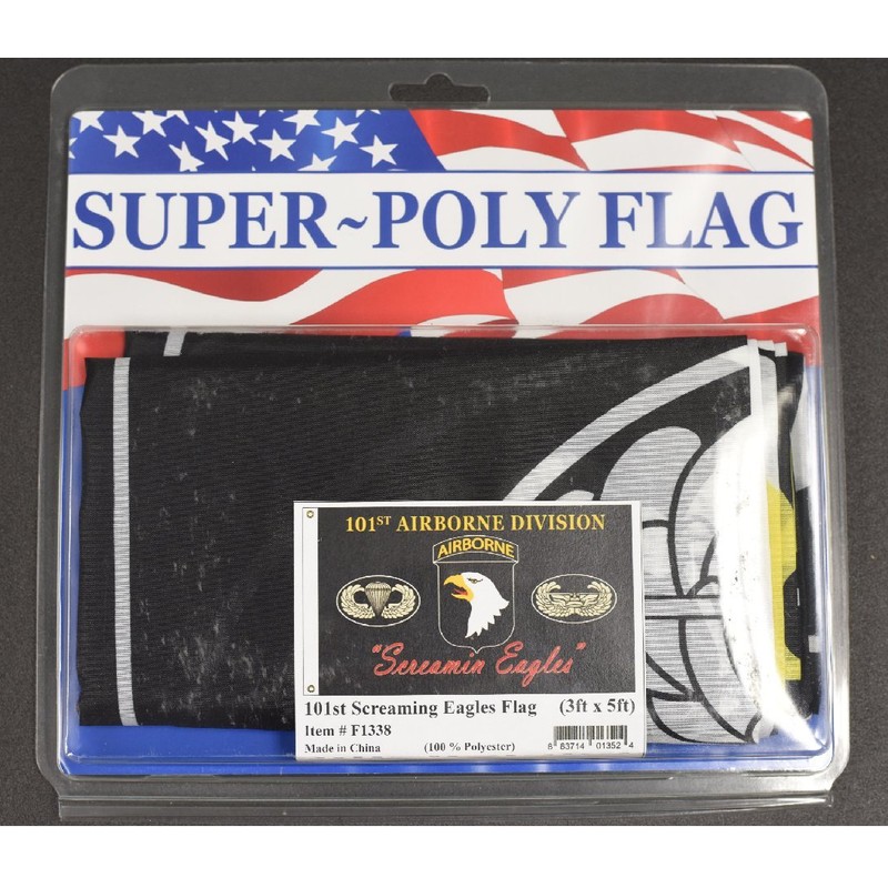 Black Army 101St Airborne Division Screamin Eagles Flag 3 X