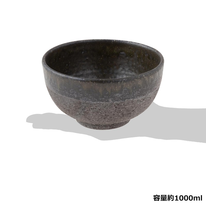 Marui Pottery MR-3-4611 Shigaraki Ware Hechamon, Donburi Rice Bowl, Capacity: