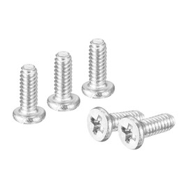 sourcing map M1.4-0.3 x 4mm 20Pcs Flat Round Head Screws 304 Stainless Steel Phillips Drive Machine Screws Hardware Fastener for Furniture Connection