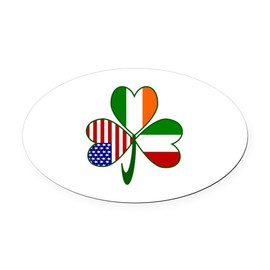 CafePress Shamrock of Italy Oval Car Magnet, Euro Oval Bumper Magnet