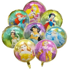 ISABELLA MOON 6pcs Elsa Princess Cinderella Foil Balloons Birthday Party Congratulations balloons Baby Shower Party Decorations Party Suppiles Accessories Theme kids (Princess 8pcs)