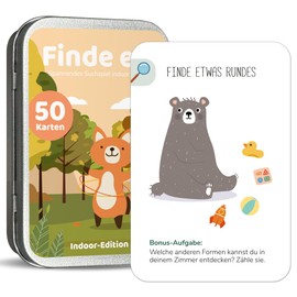 BIROYAL Find It Search Game - 50 Explorer Cards for Children - Indoor Treasure Hunt - Scavenger Hunt Children's Birthday from 5, 6, 7, 8 Years - Search Games for Children - Children's Games for Bad