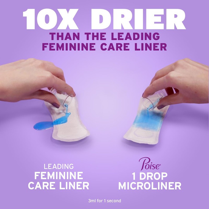 Poise Daily Microliners, Incontinence Panty Liners for Bladder Leaks, 1
