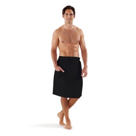 Boca Waffle Shower Wrap, Lightweight Mens Sauna Towel Wrap for Home, Spa or Gym - Secure & Adjustable