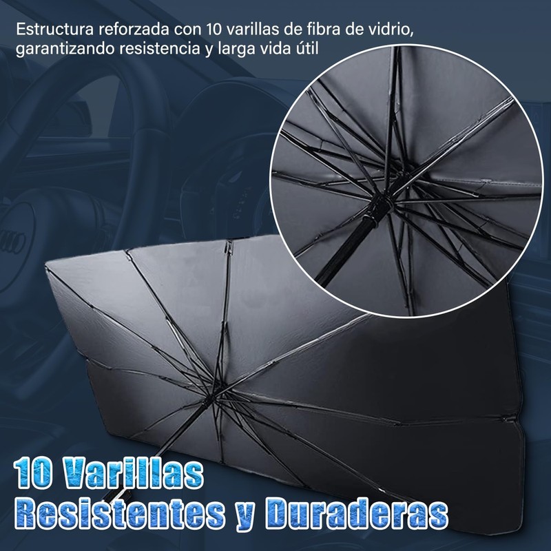 Parasol para Auto Plegable Tipo Sombrilla 79x140 cm con Protección