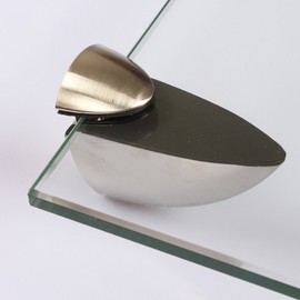 Metal Adjustable Wood/Glass Shelf Bracket Wall Mount 2 Pcs or One Pair, Brushed Nickel