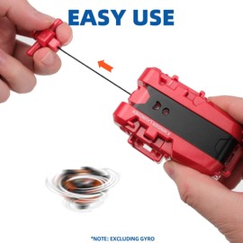 2 Pack X String Launcher, X Gyro Launcher Set for Players Battles, Only Work with X Right Spinning Tops (Red + Black)