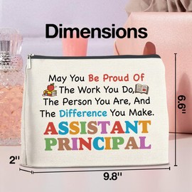 UPNEGE Makeup Bag Assistant Principle Retirement Gifts for Women, Assistant Principle Retired Going Away Leaving Gifts, Assistant Principal Cosmetic Bag Zipper Makeup Pouch