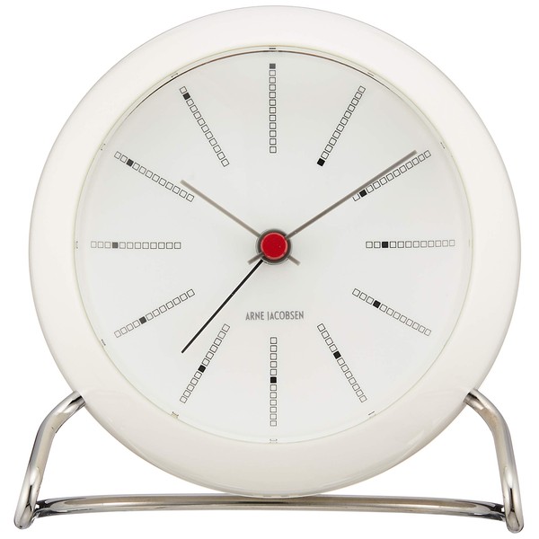 Arne Jacobsen Bankers Table Clock 43675, white, Bankers Table Clock