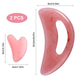 2 Stück Körper Body Gua Sha, Großes Gua Sha Massagegerät mit Griff, Entfernung von Müdigkeit Lymphdrainage Massagegerät für Gesicht Rücken Beine Nacken Muskelentspannung& Schmerzlinderung