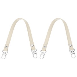 PATIKIL Leather Purse Handle Strap, 2 Pcs 13 Inch Leather Purse Strap Replacement DIY Women Clutch Bag Handbag Top Handle Strap Repair Accessories, Beige