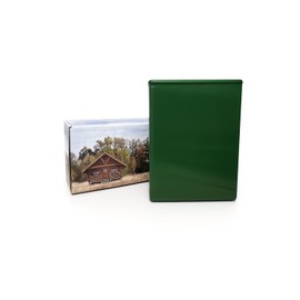 TSA Approved Fly-Safe Temporary Travel Cremation Urn Kit for Human Ashes - 200 Cubic Inch Capacity - Airline-Ready Black Blue or Green Plastic Urn with Included Travel Box (Log Cabin)