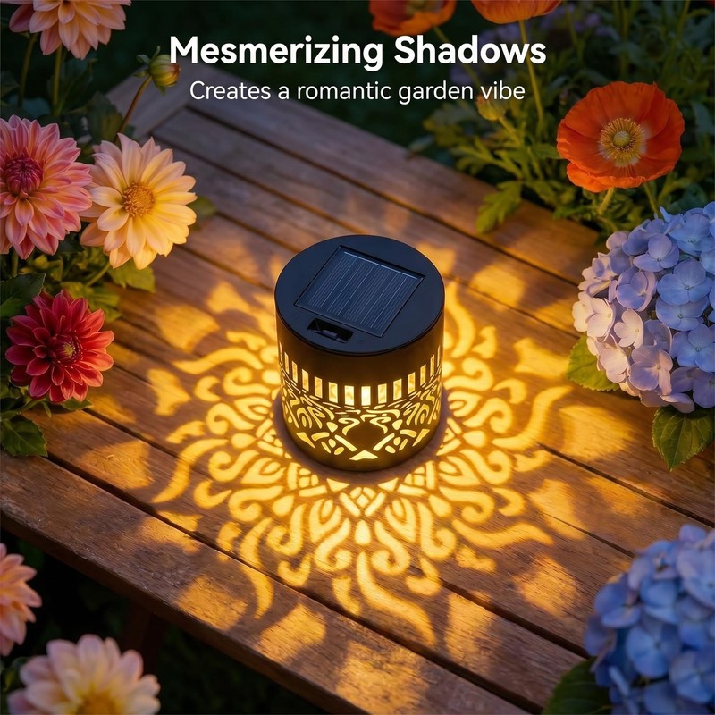 UGQQ Solar Post Cap Lights Outdoor, Waterproof Solar Powered Mandala