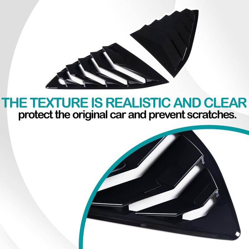 Hudiriy Rear Side Window Louvers Air Ven Decorative Compatible with