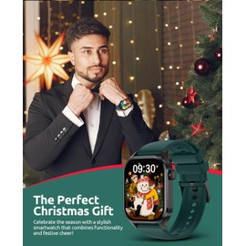 Smart Watches Christmas for Men Women 2.04" HD Screen Fitness Tracker Watches, Heart Rate Sleep Blood Oxygen Monitor, IP68 Waterproof, 136+ Sports, Answer/Make Call Smartwatch for Android iOS, Black