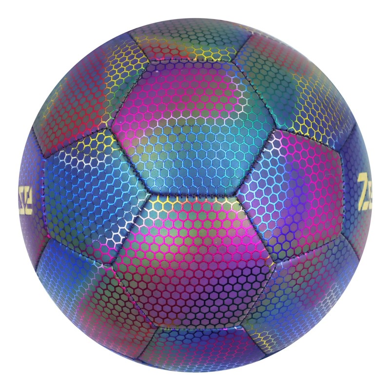 ZestPulse Holographic Reflective Soccer Ball Size 5 for Adults, High