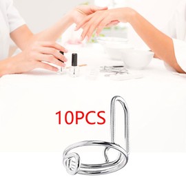 perfeclan 10 x Fingernail Rings without Glue for Pressing Nails, Adjustable Size, Girls, Women, Gift, DIY, Reusable Nail Rings for Silver, Pack of 10