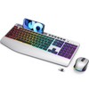 Silver Wireless Keyboard and Mouse Combo - Dual System RGB