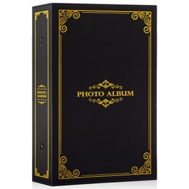 Lanpn Photo Album 6x4 Slip in, Traditional Classic 300 Pockets Photo Albums Holds Landscape Only 10x15cm Picture Black