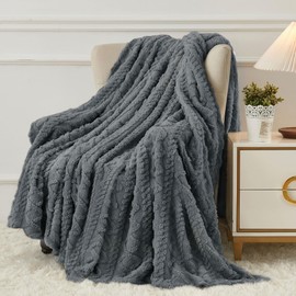 Aganear Fleece Blanket Queen Size - Washed Plush Fuzzy Cozy Soft Lightweight Blanket for Couch, Sofa, Bed, Office, Breathable and Skin-Friendly Blanket for All Season Accessories(90"x90", Gray)