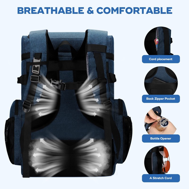 Maelstrom Cooler Backpack,50 Can Insulated Soft Backpack Cooler,Portable Lightweight Leakproof