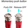 GUUZI 12V-24V/15A Momentary Push Button, NO Waterproof, Red LED Illuminated