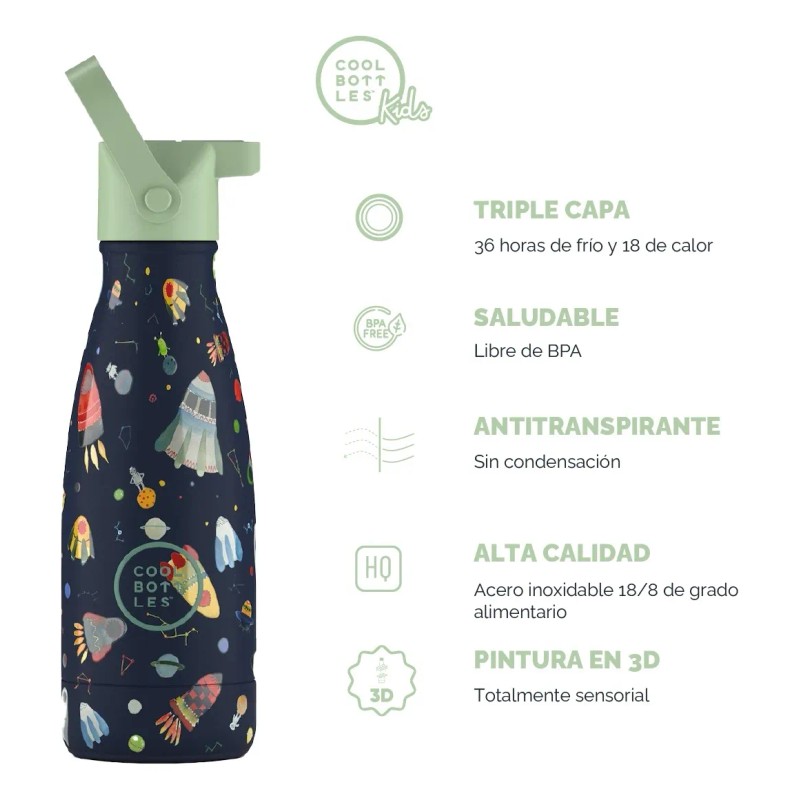 Cool Bottles Botella Termo Infantil Space Rockets 260ml Space Rockets