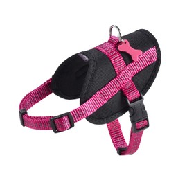 Bobby Easy Safe Dog Harness with Pendant, Dog Harness for Medium Small Large Dogs Made of Nylon, Safe, Comfortable, Reflective, Fuchsia, 39-50 x 1.6 cm