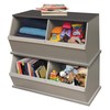 Badger Basket Two Bin Stackable Toy Storage Cubby Organizer -