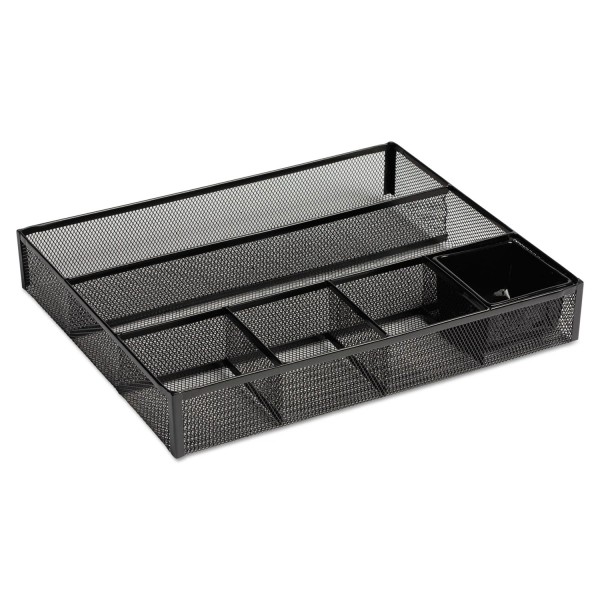 Rolodex Deep Desk Drawer Organizer Metal Mesh Black 22131