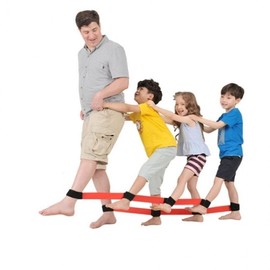 Kidus Centipede Relay Game: 12-Person Teamwork Equipment for School Sports Day Teamwork Game Red