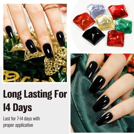vieafenti Nail Polish Black 15ml, Quick Drying Nail Polish Regular Lacquer Long-Lasting Air Dry Oil-Base Nail Polish DIY Salon At Home for Ladies