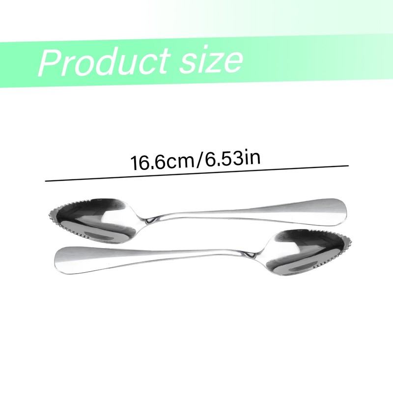 Bojueshaw 2pcs Grapefruit Spoons,Stainless Steel Dessert Spoon with Serrated Cut,Kitchen