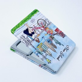Girls & Women Fashion Elegant New York Souvenir Rectangle Travel Mirror Hand Mirror Cosmetic Makeup Compact Mirror (JMR-270804N)