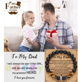 TONY & SANDY Gifts for Dad Birthday Stocking Stuffers Presents for Dad Who Wants Nothing Have Everything to My Dad Bracelet from Daughter, Best Dad Ever Valentines Fathers Day Christmas