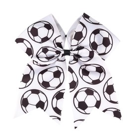 Soccer Sport Bows Hair Ties Soccer Hair Bands Ponytail Holders Soccer Sport Hair Accessories Soccer Bows for Girls Players Teams(FQ1) (A)