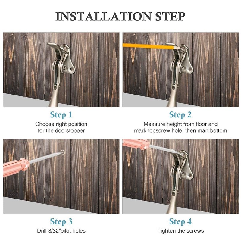 CG PLUS Door Stopper, One-Touch semi-Automatic Metal Door Stopper, with