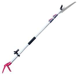 REAYEAXN 4.6-10ft Extendable Tree Pruner Long Handle Trimmer with Pole Saw, Aircraft-Grade Aluminum Alloy Telescoping Fruit Picker Pole Tools for Branches Bypass Lopper