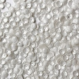 5mm Cup Sequins Crystal White Hologram Glitter Sparkle Medium Hole Made in USA